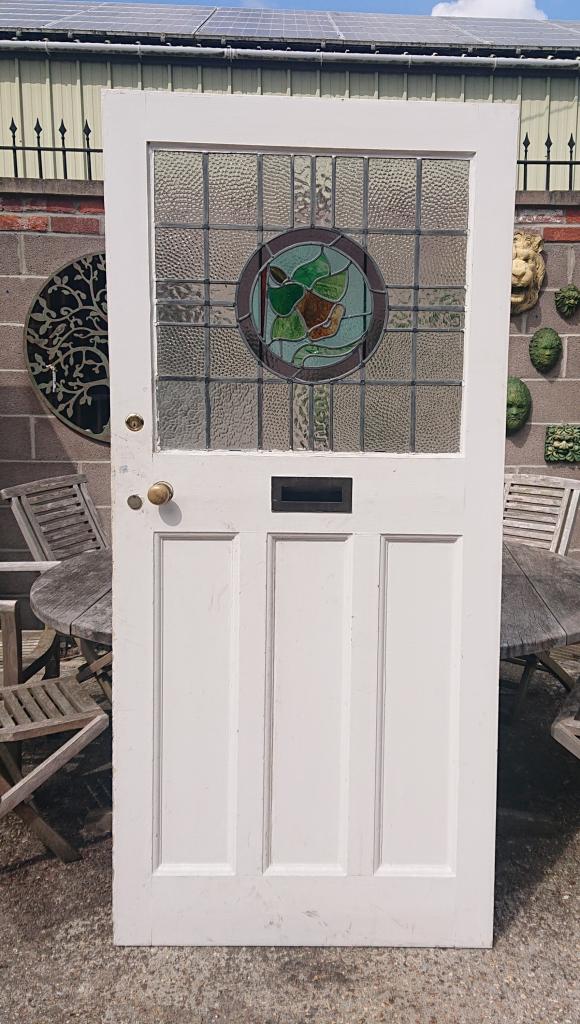 <p>Stained Glass 1930s Front Door </p><p>98 cm x 212 cm